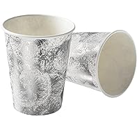 (18 Pack 9 Oz.) Elegant Disposable Coffee Cups - Drinking Hot Cups For Coffee, Tea, Hot Chocolate & All Sort Of Beverages, Paper Coffee Cups, Great For celebrations & events. Silver