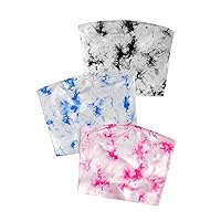 SweatyRocks Women's 3 Pack Tie Dye Crop Tube Top Strapless Sleeveless Fitted Bandeau Tops