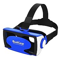 QualGear VR Glasses - 3D Virtual Reality Headset for iPhone 7/ Plus/6S/6 Plus/6/5 Samsung Moto Google & All Android Smartphones 3D Eyewear Blue (QG-VR-GL-BLU)