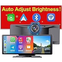 9.3 Inch Wireless Portable Apple Carplay Screen for Car Plug in with 4k Dash Cam &Android Auto.Portable Car Stereo.Car Play Dash Mount Touch Screen Display,Driveplay Bluetooth,Radio,Navigation,Airplay