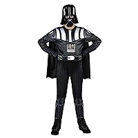 STAR WARS DARTH VADER HALLOWEEN COSTUME FOR KIDS - Deluxe Jumpsuit w/Printed Design plus Gloves, Cape, & 3D Headpiece