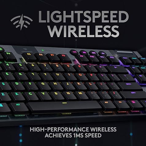 Logitech G915 TKL Tenkeyless Lightspeed Wireless RGB Mechanical Gaming Keyboard, Low Profile Switch Options, Lightsync RGB, Advanced Wireless and Bluetooth Support - Linear