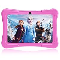 Kids Tablet, 7 inch Android Tablet for Kids, Quad-core 32GB ROM, Toddler Tablets with Bluetooth, WiFi, FM Parental Control, Dual Camera, GPS,Shockproof Case, Kids App Pre-Installed (Pink)