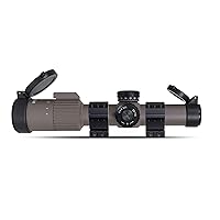 Monstrum Alpha 1-4x24 First Focal Plane FFP Rifle Scope with MOA Reticle | Flat Dark Earth | Precision V2 Picatinny Scope Rings | Bundle