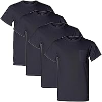 Fruit of the Loom Men's Pocket Crew Neck T-Shirt (Pack of 4), Black, XX-Large