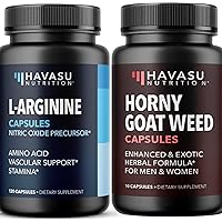 L Arginine and Horny Goat Weed Bundle for Powerful Male Enhancing Supplement for Performance & Endurance Due to Increased Vascular Support
