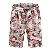 Mens New Summer Loose Casual Lace Up Capris Popular Youth Flower Shorts Mid Waist Printed Beach Shorts Thrill