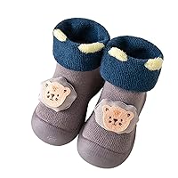 Infant Toddle Footwear Winter Toddler Shoes Soft Bottom Indoor Non Slip Warm Cartoon Animal Floor Socks Kids Dress Boot