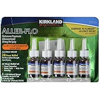 KIRKLAND SIGNATURE Aller-Flo Fluticasone Propionate (Glucorticoid) 5 Bottles x 120 Metered Sprays .54 Fl OZ per Bottle (15.84 mL x 5) 2.70 OZ Total (79.0 mL Total) 600 Total Sprays Total, 1-Pack