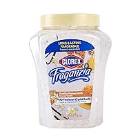 Clorox Fraganzia Air Freshener Crystal Beads Vanilla Honeycomb 12oz Jar | Long-Lasting Air Freshener Beads | Easy to Use Vented Jar Air Scent Beads for Homes, Bathrooms, Closets, Car or Office