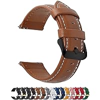 22mm Leather Watch Bands Compatible with Samsung Galaxy Watch 46mm,Galaxy Watch 3 45mm,Gear S3 Frontier/Classic,Huawei Watch GT,Garmin Vivoactive 4/Forerunner 945,Brown and Black