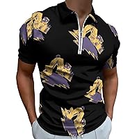 The Excavator Melt Mens Polo Shirts Quick Dry Short Sleeve Zippered Workout T Shirt Tee Top