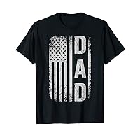 Mens Dad Patriotic American Flag Father's Day T-Shirt