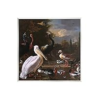 Stupell Industries Pelican and Other Birds Melchior d'Hondecoeter Painting Wood Wall Art, Design By one1000paintings