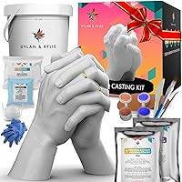 Dylan & Rylie Hand Casting Kit for Couples - Complete DIY Plaster Mold & Painting Set with Practice Kit & Elegant Mounting Plaque - Perfect for Anniversary, Wedding & Birthday Gifts