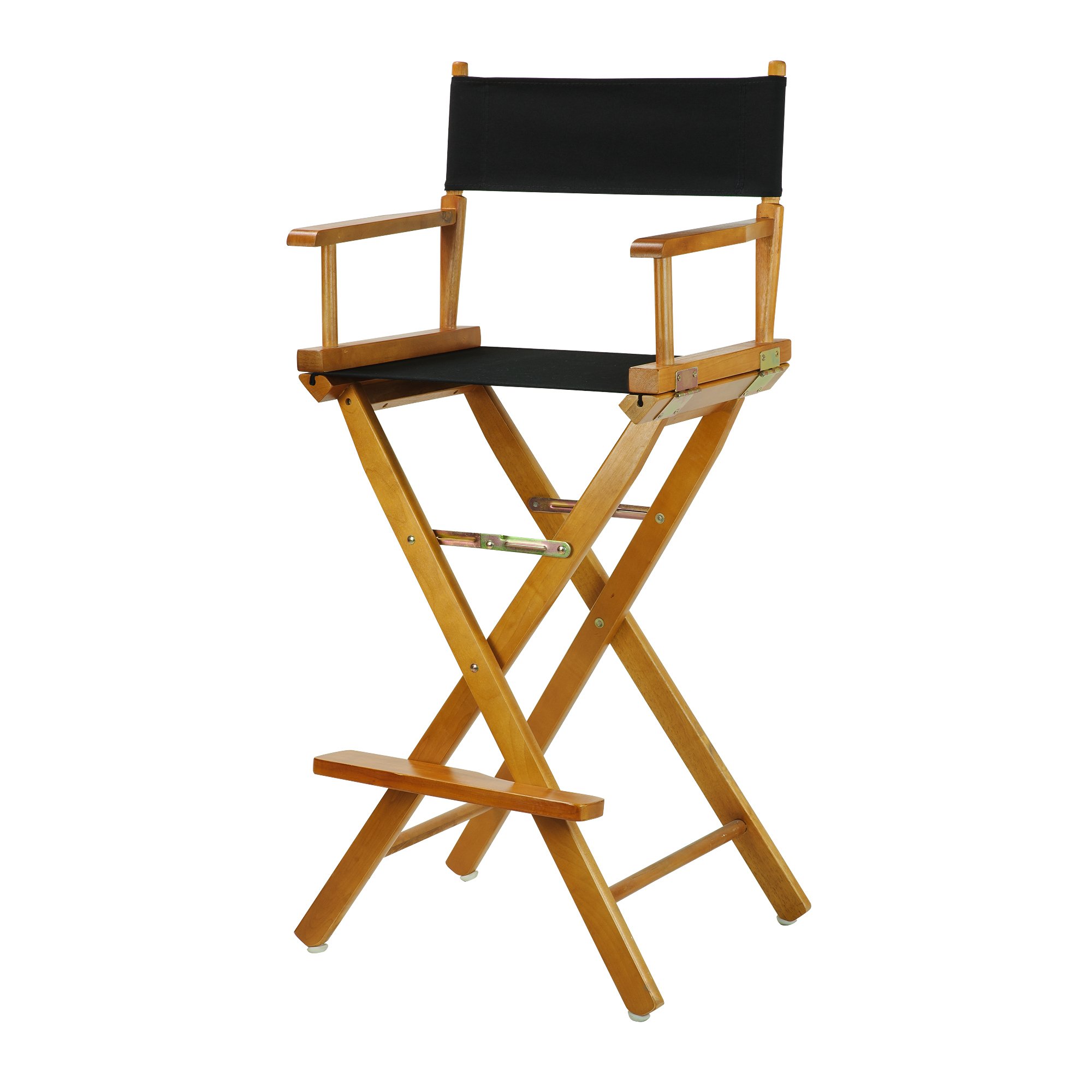 Casual Home 30" Director's Chair Honey Oak Frame-with Black Canvas, Bar Height