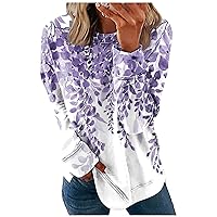 Long Sleeve Shirts for Women Trendy Casual Crewneck Graphic Sweatshirt Pullover Tops Fall Fashion Clothes