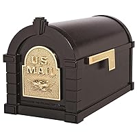 Gaines KS-7A - Eagle Keystone Series Mailboxes - Black/Polished Brass
