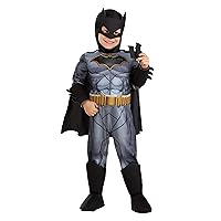 Toddlers Deluxe DC Comics Batman Costume, Black Superhero Suit, Cape & Mask for Superhero Parties & Halloween