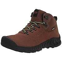 KEEN Men's NXIS Explore Mid Height Waterproof Fast Packing Hiking Boots, Bison/Campsite, 12