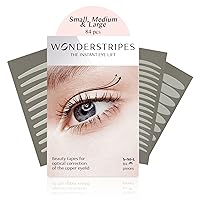 Wonderstripes Eyelid Tape for Hooded Eyes Invisible | Eye Lid Lifter Strips | Droopy Eye Lift | Multiple Sizes Silicone Tape for All Eye Shapes | Easy to Apply (Trial Pack)