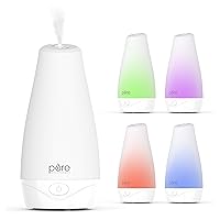 PureSpa™ Essential Oil Diffuser - Compact Ultrasonic Aromatherapy Diffuser, Natural Air Deodorizer, 100ml Water Tank, and Optional Mood Light - Lasts Up to 7 Hours with Auto Shut-Off