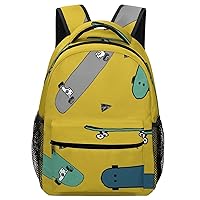 Skateboard Travel Laptop Backpack Casual Daypack with Mesh Side Pockets for Book Shopping Work