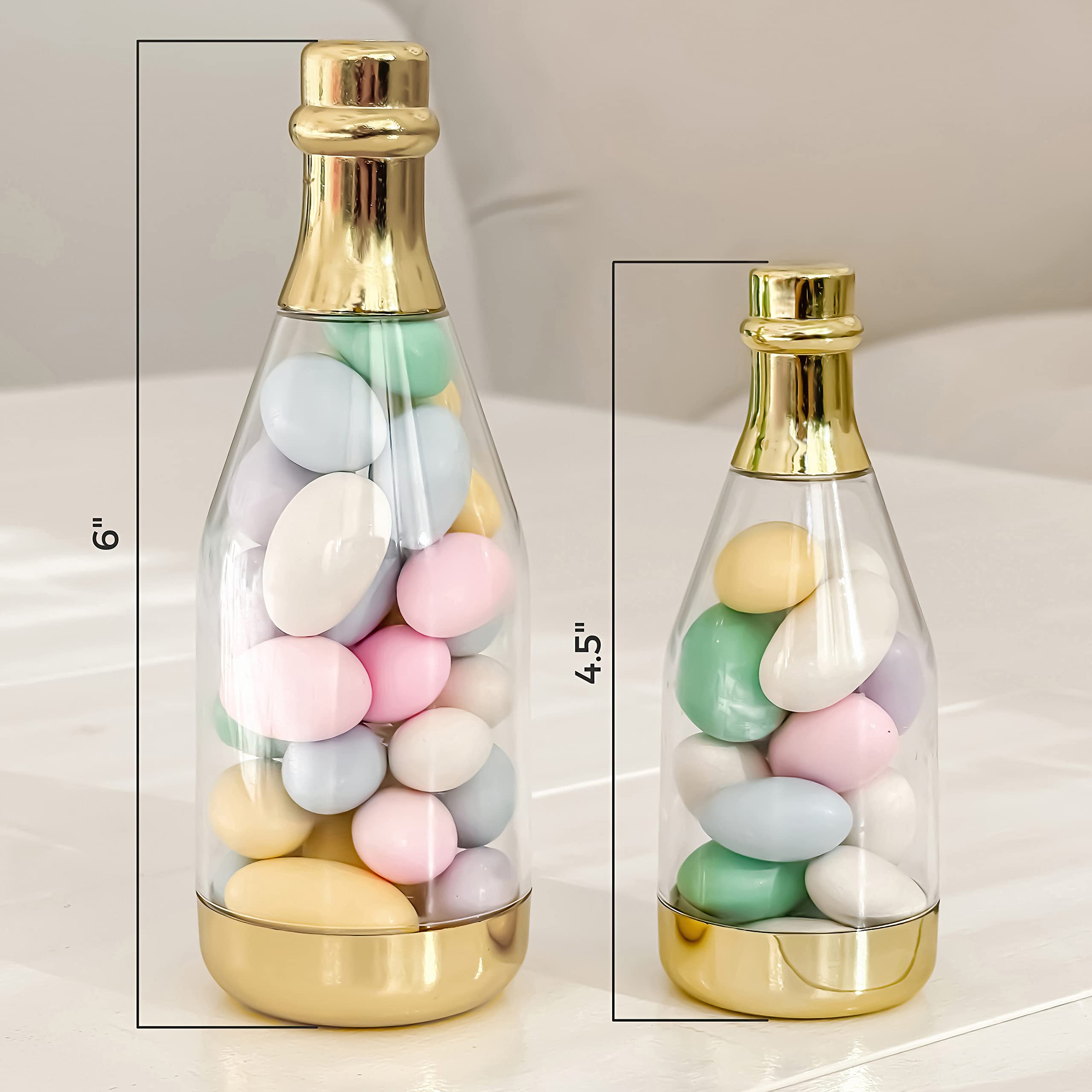Kate Aspen Gold Metallic Mini Champagne Bottle Container (Set of 12) DIY Favor, Medium, Adult Party Favours