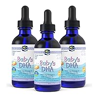 Nordic Naturals Baby’s DHA, Unflavored - 1050 mg Omega-3 + 300 IU Vitamin D3 - 2 oz - 3 Pack - Supports Brain, Vision & Nervous System Development in Babies - Non-GMO - 36 Servings