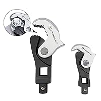 Powerbuilt 2 Piece Spring-Loaded Crowfoot Wrench Set, Adjustable, Auto Size, Universal, Self-Adjusting, Power Grip , Rapid Wrench- 240274