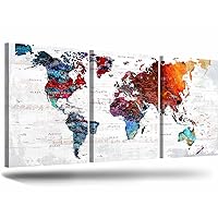 Elixart Office Decor Canvas Wall Art Pictures for Bedroom Kitchen Wall Decor Inspirational Map Artwork for Walls 48