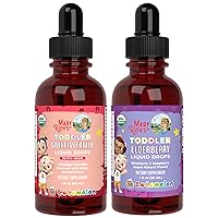 MaryRuth's Cocomelon Toddler Multivitamins + Iron and Cocomelon Toddler Elderberry Liquid Supplement, 2-Pack Bundle for Immune Support, Brain Health, and Overall Health, Vegan & Non-GMO