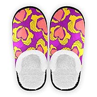 Spa Slippers Yellow Love Fingers Heart Valentine's Day Purple For Women Indoor And Outdoor Closed Toe Cute Slippers
