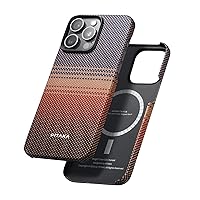 pitaka Case for iPhone 15 Pro Compatible with MagSafe, Slim & Light iPhone 15 Pro Case 6.1-inch with a Case-Less Touch Feeling, 1500D Aramid Fiber Made [MagEZ Case 5 - Sunset]