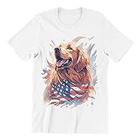 Proudly Golden Show Your Love for Golden Retrievers and America with Our Flag-Inspired Golden Retriever Tee
