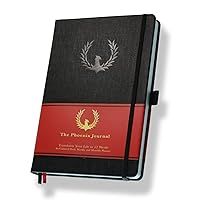 The Phoenix Journal - Best Daily Goal Planner, Organizer, & Calendar for Goal Setting, Gratitude, Happiness, & Productivity - Vision Board & Habit Tracking - 12 Weeks, Undated, Hardcover - Black