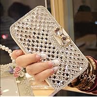 Bonitec for iPhone 11 Pro Wallet Case, Cute Shiny Luxury Bling Glitter Bowknot Crystal Diamond Rhinestone Wallet Flip Stand Case Kickstand Protective Full Body Cover with Card Slot