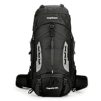 60L Hiking Backpack Lightweight Camping Backpack with Rain Cover Large Waterproof Packable Outdoor Trekking Travel Backpack for Men Women (Black)