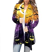 Cardigan for Women Dressy Fashion Casual Print Long Sleeve Tops Loose Jacket Daily Jackets Cute Jackets Halloween
