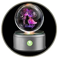 Valentines Day Gifts Music Box 3D Couples Crystal Ball with Multcolor Rotating Led Night Light, 18 Pieces Melodies Music, Christmas Gifts for Women Wife Girlfriend Her