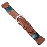 16mm Speidel for Timex Expedition Nylon and Leather Brown and Teal Ladies' Watch Band