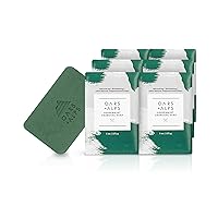 Oars + Alps Peppermint Charcoal Exfoliating Men's Bar Soap, Dermatologist Tested and Made with Clean Ingredients, Travel Size, 6 Pack, 6 Oz Each