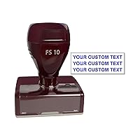 Custom Self-Inking Stamp YQBOOM Personalized Text Stamp - Up to 3 Lines - 9 Color Choices and 30 Font Choices – Small