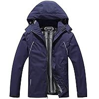 MOERDENG Men's Waterproof Rain Jacket Outdoor Lightweight Softshell Raincoat for Hiking Travel