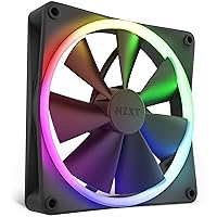 NZXT F140 RGB Fans - RF-R14SF-B1 - Advanced RGB Lighting Customization - Whisper Quiet Cooling - Single (RGB Fan & Controller Required & NOT Included) - 140mm Fan - Black