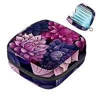 Flower Petal Sanitary Napkin Storage Bag for Girls Women, Portable First Period Pads Bag Tampons Holder Girls Travel Makeup Bag, Large Capacity,