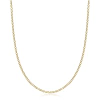 Barzel 18K Gold Plated Curb/Cuban Link Gold Chain Necklace 2MM, 3MM, 4MM, 5MM For Women or Men - Made In Brazil