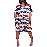 Fourth of July Outfit Women, Summer Dresses for 2024 Business Casual Outfits Girls 4Th Womens Plus Dress, L, 5XL