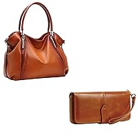 HESHE Leather Handbags Shoulder Tote Bag Satchel Designer Ladies Purses Cross-body Bag and Womens Long Wallets Money Clip Card Case Holder Clutch for Ladies …