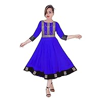 Women Embroidered Dress Purple Color Ethnic Maxi Dress Casual Long Frock Suit Party Wear Tunic Size